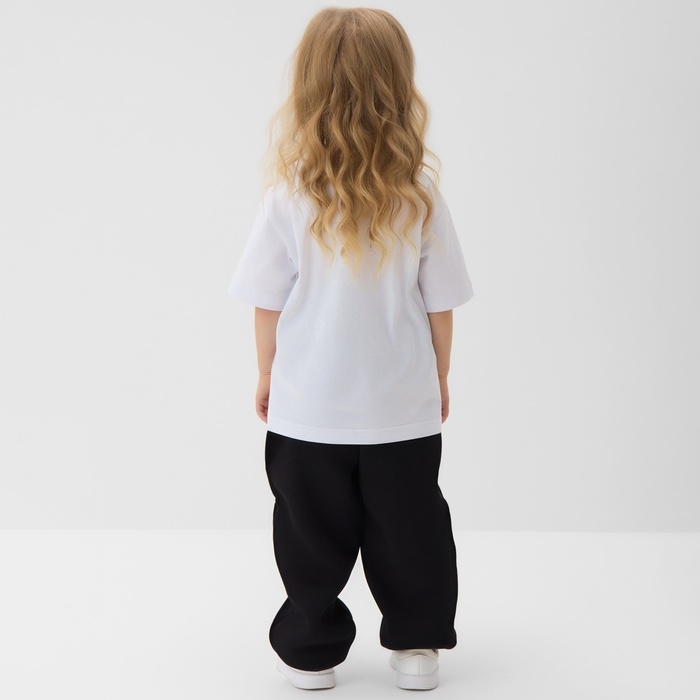 Брюки для девочки MINAKU: Exclusive print, цвет чёрный, Oversize рост 116 см