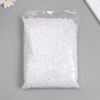 Бусины для творчества пластик "Жемчуг белый" d=0,6 см набор 500 гр