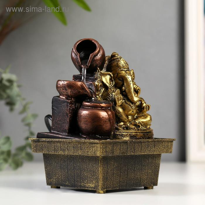 Фонтан Фонтан "Ганеша с кувшинами" золото 19,5х13,5х10 см