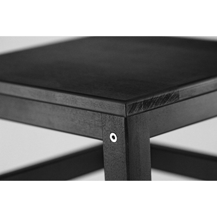 Табурет №1, 330х330х450, до 130 кг, массив Берёзы, Черный