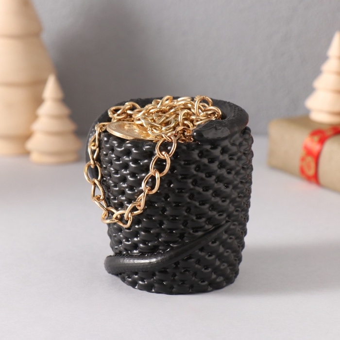 Предмет интерьера Предмет интерьера "Змея корзинка" 7*7*4 см черный