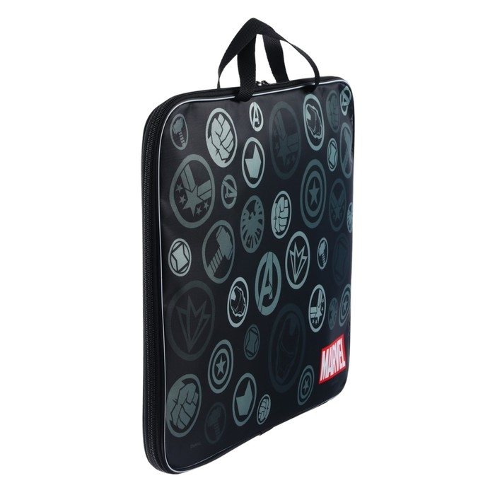 Папка для черчения и рисунков А3, 470х350х20 мм с ручками, текстильная,Мстители