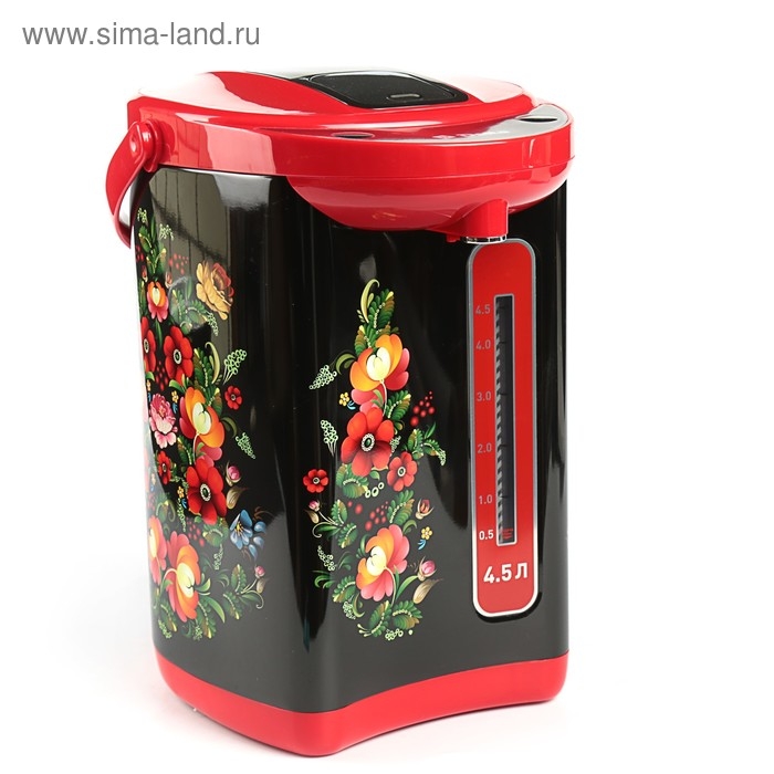 Термопот DЕLTA DL-3034, 4.5 л, 750 Вт, чёрно-красный с рисунком Термопот DЕLTA DL-3034, 4.5 л, 750 Вт, чёрно-красный с рисунком "Хохлома"