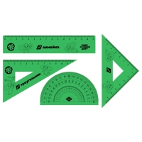 Набор чертежный Мульти-Пульти "Чебурашка" (линейка 15 см, 2 треугольника, транспортир), тонированный, с принтом, ПВХ зип-чехол Набор чертежный Мульти-Пульти "Чебурашка" (линейка 15 см, 2 треугольника, транспортир), тонированный, с принтом, ПВХ зип-чехол