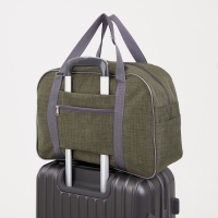 Сумка дорожная на молнии, наружный карман, держатель для чемодана, цвет зелёный Сумка дорожная на молнии, наружный карман, держатель для чемодана, цвет зелёный