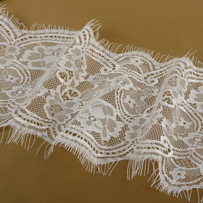 Кружево реснички, 170 мм &times; 3 &plusmn; 0,5 м, цвет белый