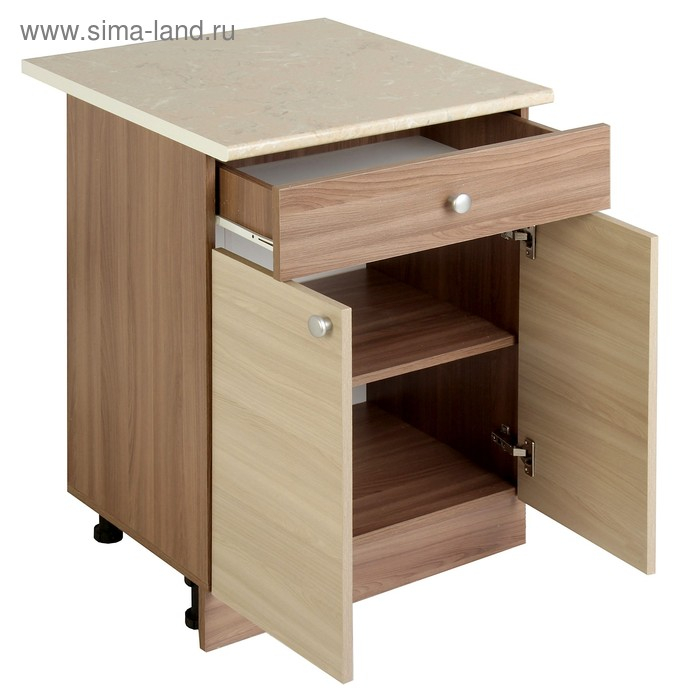 Шкаф напольный, 600 &times; 840 &times; 450 Ясень шимо темный/Ясень шимо светлый