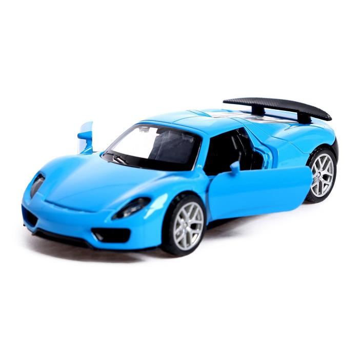Машина металлическая &laquo;ГиперКар&raquo;, 1:32, инерция, открываются двери, цвет синий