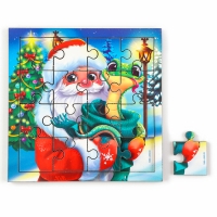 Пазлы для детей деревянные «Новый год! Дед Мороз и змея», 16 элементов, символ года 2025 Пазлы для детей деревянные «Новый год! Дед Мороз и змея», 16 элементов, символ года 2025