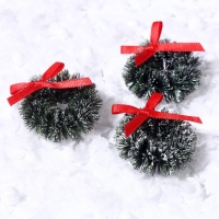 Декор «Венок с бантиком», набор 3 шт., размер 1 шт. — 3 см, цвет тёмно-зелёный Декор «Венок с бантиком», набор 3 шт., размер 1 шт. — 3 см, цвет тёмно-зелёный