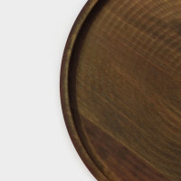 Блюдо для подачи Adelica, d=30&times;1,8 см, массив берёзы, потайные ручки, пропитано маслом, цвет шоколадный