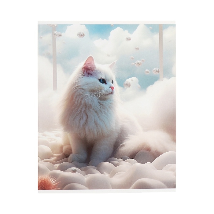 Тетрадь 96 листов в клетку Calligrata Тетрадь 96 листов в клетку Calligrata "Кошка в облаках", обложка мелованный картон, глянцевая ламинация, блок офсет МИКС