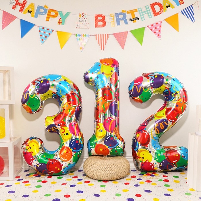 Шар фольгированный 40 Шар фольгированный 40" «Цифра 0», яркие шары