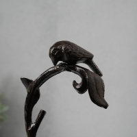 Сувенир чугун подставка "Птичка на ветке над цветком" 17х15х13,5 см