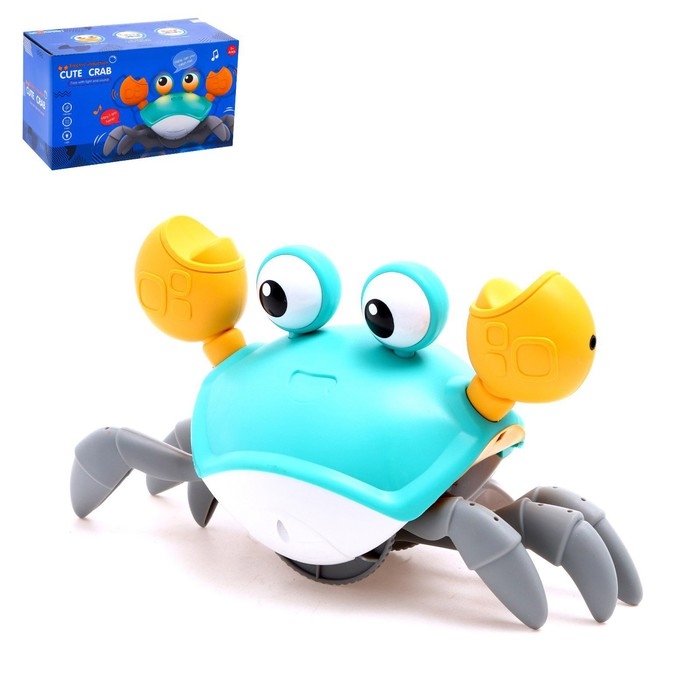 Каталка музыкальная &laquo;Краб&raquo;, свет, звук, цвет бирюзовый