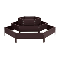 Клумба оцинкованная, 3 яруса, d = 60&ndash;100&ndash;140 см, h = 45 см, коричневая, Greengo