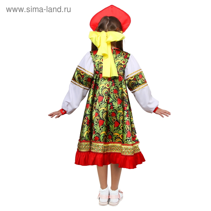 Русский народный костюм для девочки &laquo;Рябинка&raquo;, платье, кокошник, р. 32, рост 122-128 см