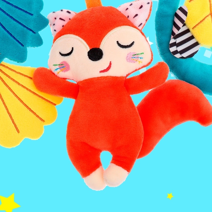 Растяжка мягкая «Жители леса», на кроватку и коляску Растяжка мягкая «Жители леса», на кроватку и коляску