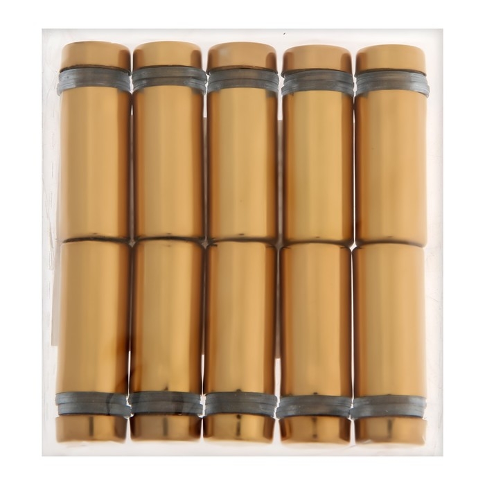 Дистанционный держатель для табличек, 12х30 мм, цвет золото,набор 10 шт. Дистанционный держатель для табличек, 12х30 мм, цвет золото,набор 10 шт.