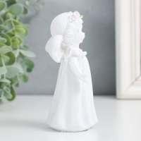 Сувенир полистоун "Малышка-ангелок - встреча" белоснежный" МИКС 8,5х5х11,3 см