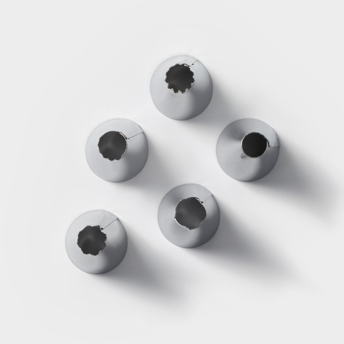 Набор кондитерский, 8 предметов: 5 насадок, адаптер, мешок, шпатель, насадки, цвет МИКС Набор кондитерский, 8 предметов: 5 насадок, адаптер, мешок, шпатель, насадки, цвет МИКС