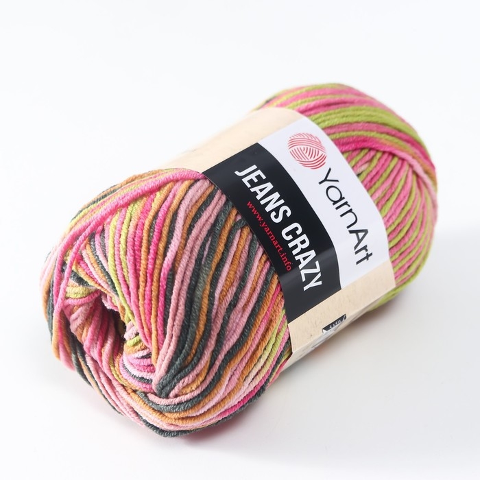Пряжа "Jeans crazy" 55% хлопок, 45% акрил 160м/50гр (7206  принт)