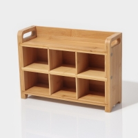 Банки стеклянные для хранения сыпучих продуктов &laquo;Тури&raquo;, 8 предметов: 6 банок 300 мл, 8&times;6 см, ложка, бамбуковый ящик