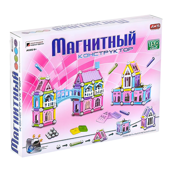 Конструктор магнитный &laquo;Построй свой дом&raquo;, 150 деталей