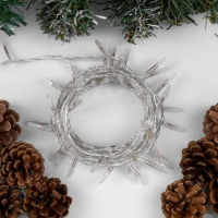 Гирлянда &laquo;Нить&raquo; 5 м с насадками &laquo;Игла&raquo;, IP20, прозрачная нить, 50 LED, свечение синее, 8 режимов, 220 В