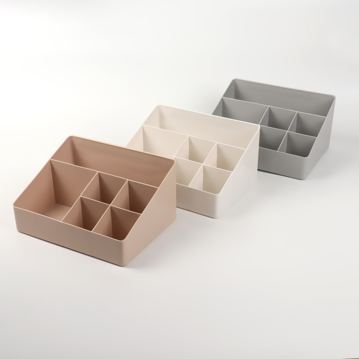 Органайзер для хранения маникюрных/косметических принадлежностей, 6 секций, 22 &times; 16,1 &times; 11 см, цвет МИКС