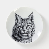 Тарелка фарфоровая &laquo;Рысь&raquo;, d=24 см, белая