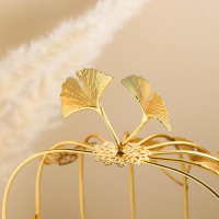 Этажёрка - фруктовница круглая, 2 яруса, &laquo;Мрамор&raquo;, d=21 см, цвет металла золотой