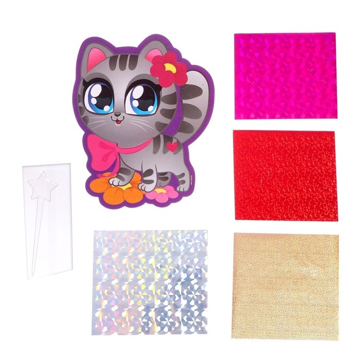 Аппликация фольгой &laquo;Маленький котёнок&raquo;