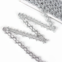 Тесьма серебро &laquo;Петельки&raquo; с трилистниками, ширина 2,7, намотка 10 м