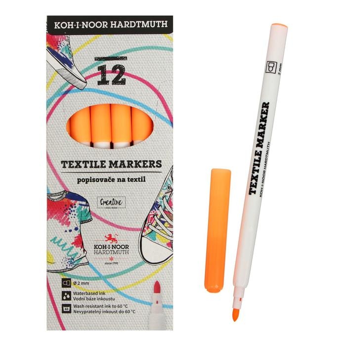 Маркер для ткани 2.0 мм Koh-I-Noor 3203/71, длина письма 500 м, неоновый оранжевый