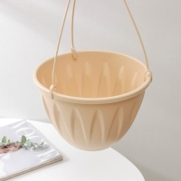 Кашпо для цветов подвесное «Алиция», 4,3 л, с поддоном, цвет белая глина Кашпо для цветов подвесное «Алиция», 4,3 л, с поддоном, цвет белая глина