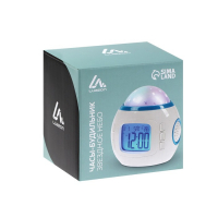 Будильник Luazon LB-10 "Звездное небо", часы, 8 мелодий, белый