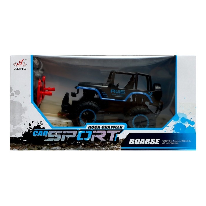 Джип радиоуправляемый &laquo;Вездеход&raquo;, работает от батареек, цвет черно-синий