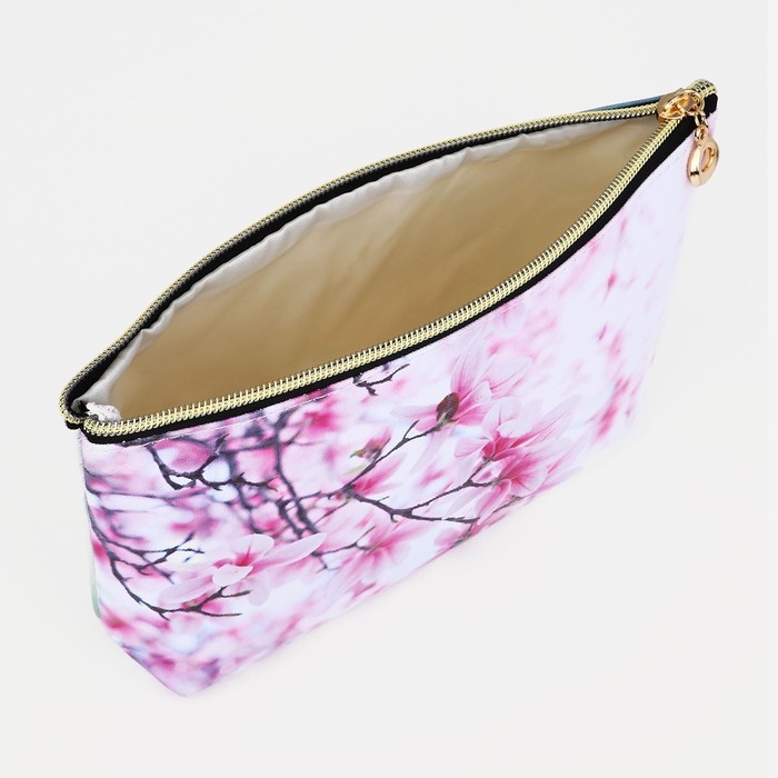 Косметичка на молнии, цвет белый/розовый Косметичка на молнии, цвет белый/розовый