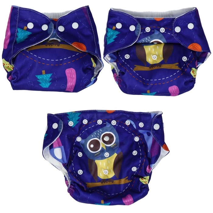 Трусики-подгузник, многоразовый &laquo;Совушка&raquo;, цвет фиолетовый, Крошка Я