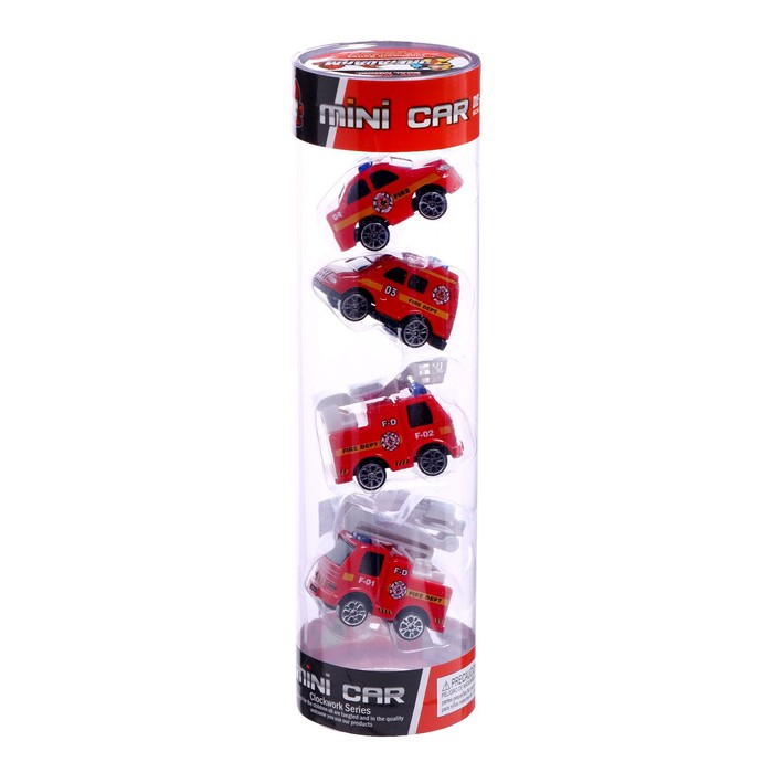 Набор металлических машин &laquo;Спецслужбы&raquo;, 4 штуки, в колбе, МИКС