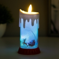 Ночник " Морозная свеча" LED RGB от батареек LR44 6х6х10 см RISALUX Ночник " Морозная свеча" LED RGB от батареек LR44 6х6х10 см RISALUX