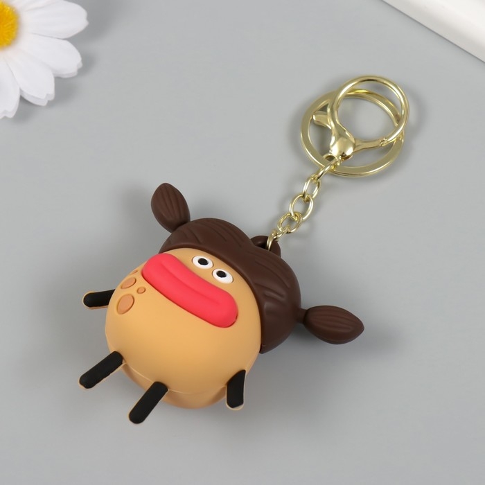 Брелок резина с карабином антистресс Брелок резина с карабином антистресс "Девочка" выскакивают губы 4х8х7 см