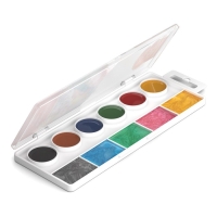 Акварель 11 цветов, ErichKrause ArtBerry Pearl, перламутровая, с УФ-защитой, с увеличенными кюветами XXL, без кисти, пластик, европодвес