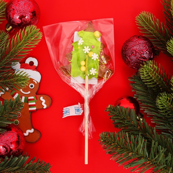 Новый год. Леденец Новый год. Леденец "Ёлочка" с снежинками, 23 г