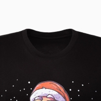 Футболка мужская новогодняя &laquo;Спортивный дед мороз&raquo;, цвет чёрный, размер 58