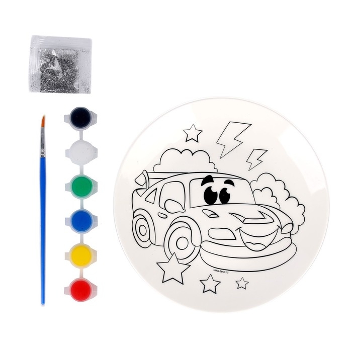 Набор для творчества. Роспись тарелки &laquo;Крутая тачка&raquo;