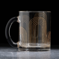 Кружка стеклянная &laquo;Золотая геометрия&raquo;, 300 мл