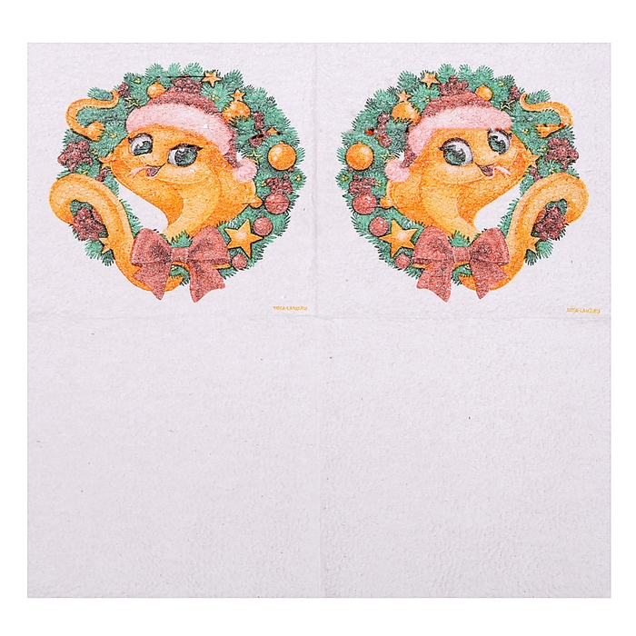 Салфетки новогодние бумажные «С Новым годом: венок», однослойные, 24х24 см, 50 шт. Салфетки новогодние бумажные «С Новым годом: венок», однослойные, 24х24 см, 50 шт.