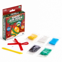 Ёлочная подвеска из полимерной глины своими руками на новый год &laquo;Змейка на шарике&raquo;, новогодний набор для творчества